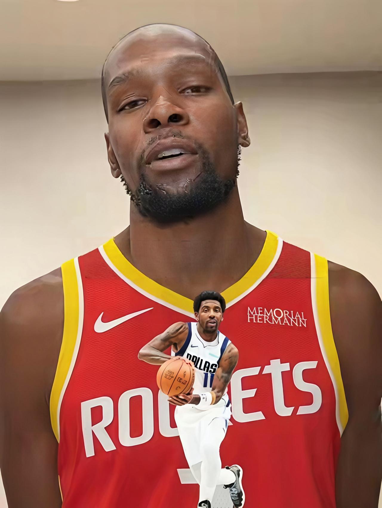 火箭球队凯文·杜兰特今日在面对NBA官方记者的提问中，暗示了自己正在招募欧文。