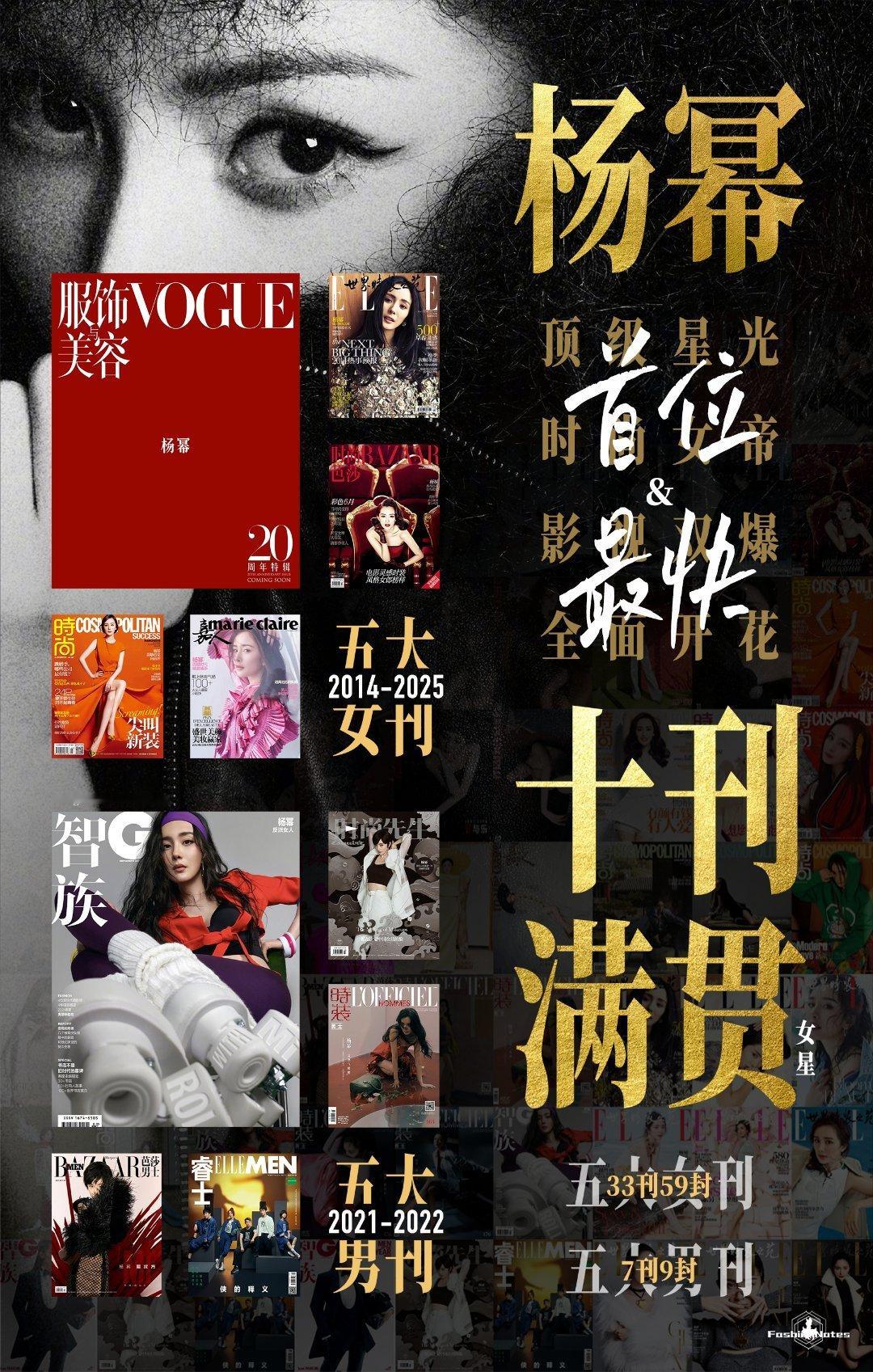 你怎么知道杨幂是首位十刊大满贯女星