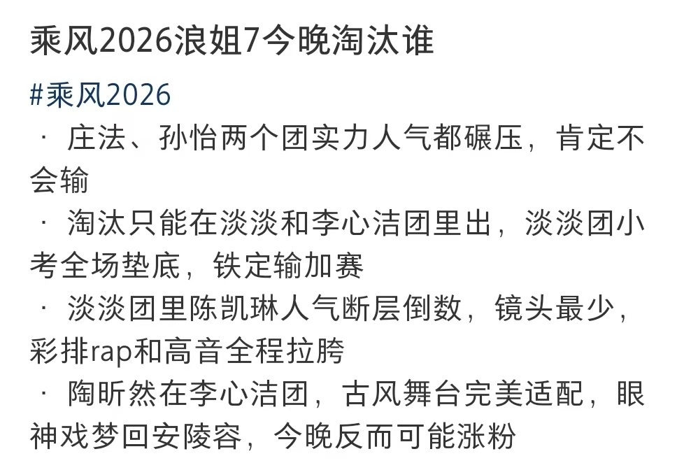 陶昕然去浪姐安陵容没闲着 浪姐今晚有悬念了啊，你们觉得这次谁会被淘汰？陈凯琳是不