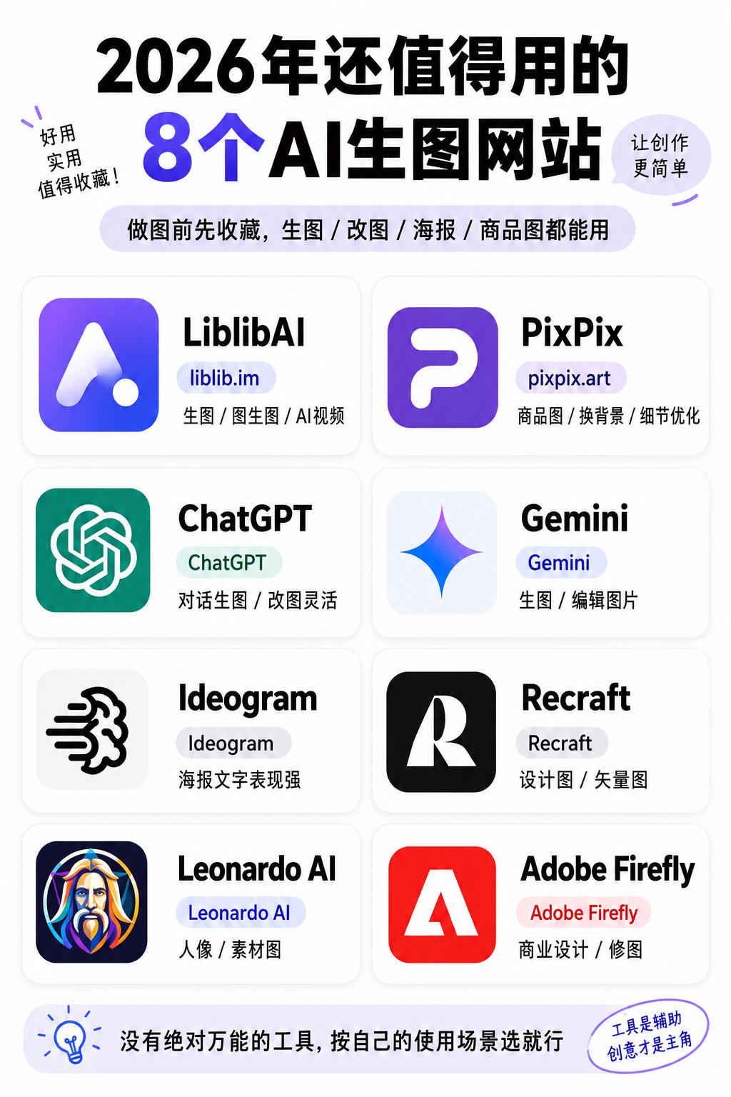 2026年值得收藏的8个AI生图工具盘点

做图不用再到处找工具啦！生图、改图、