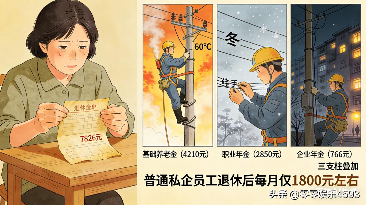 妻子盯着那张泛黄的退休金单，手止不住地发抖。7826 元，这个数字像块巨石砸在她