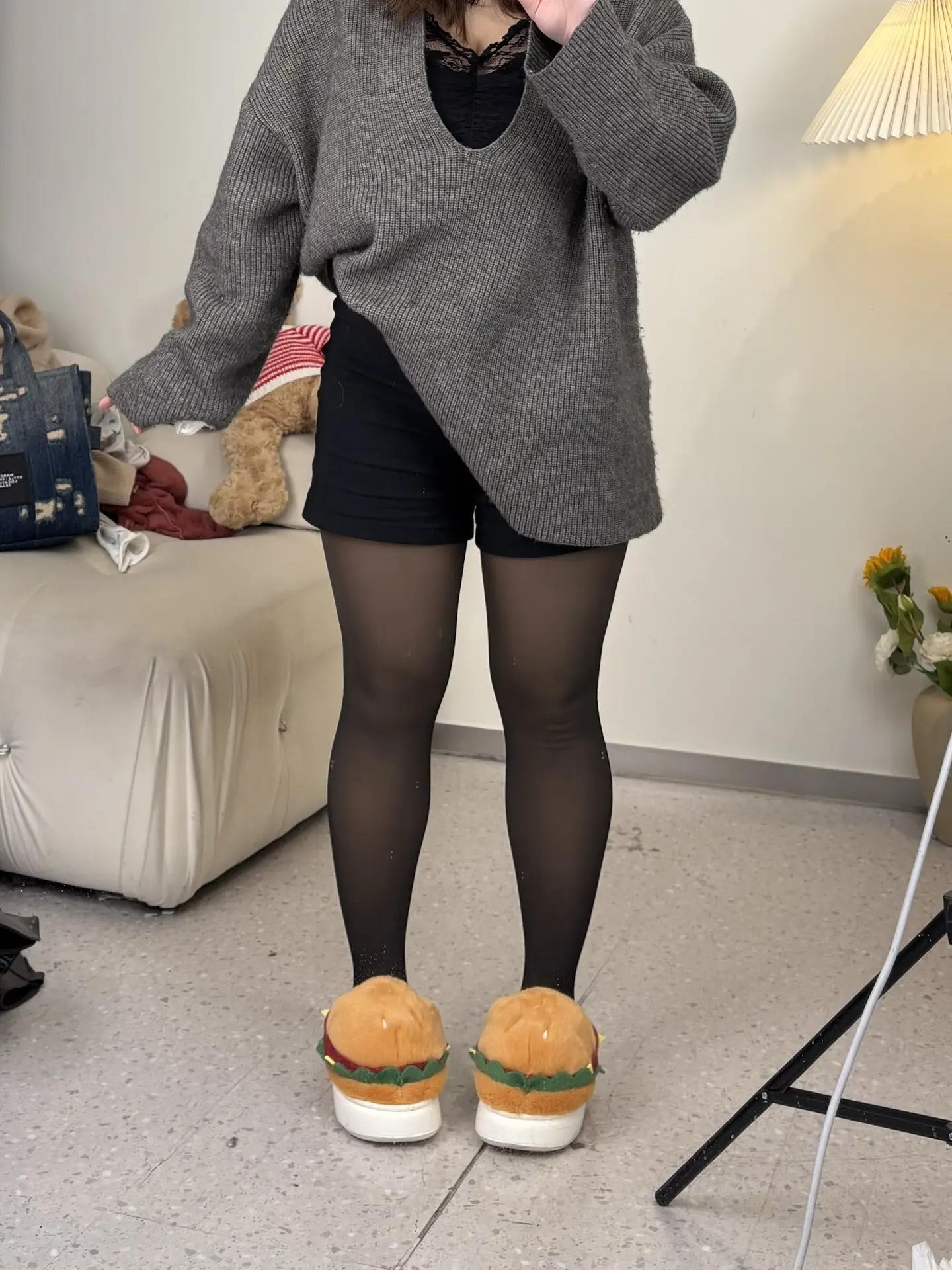 V口皮面过膝靴真的太显瘦显腿长。