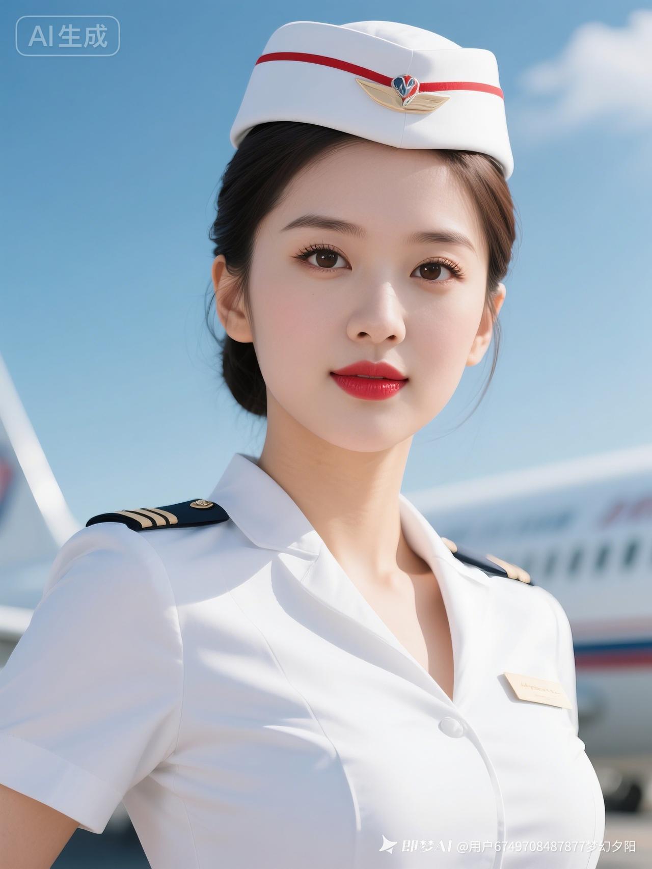 元气满满的空乘小姐姐，微笑迎接你的旅程！😊🛫️