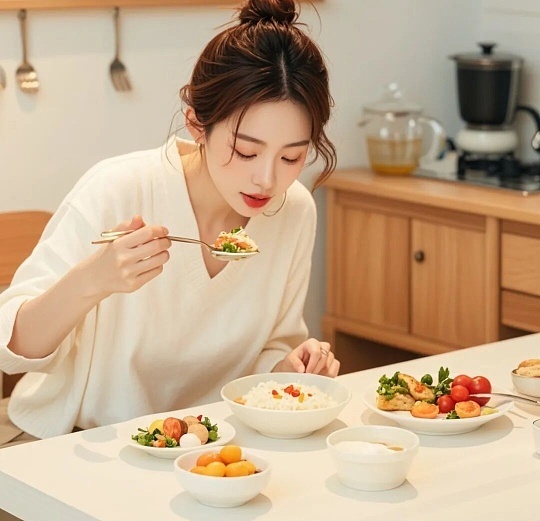 吃饭的小窍门想轻松吃好又不长胖，其实有一套顺手的小窍门：吃饭前先喝半杯温水，用小