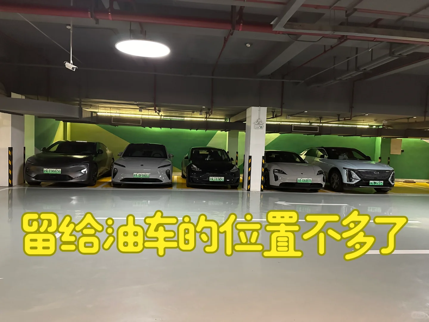 楼下停车场已经率先实现100%新能源化