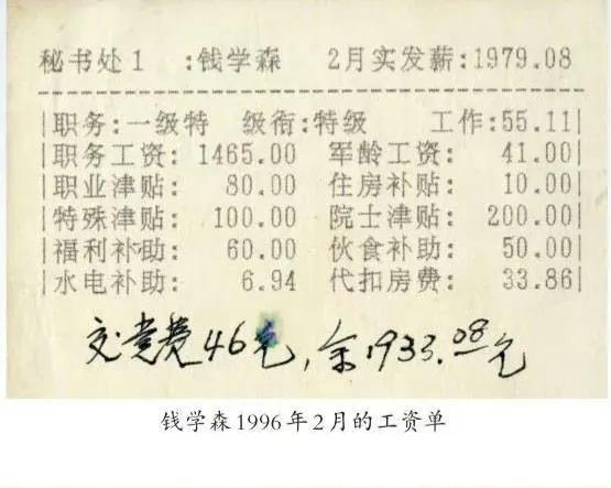 钱学森1996年月工资1979元，有人嫌高，网友集体刷屏：钱老工资再高我都没意见