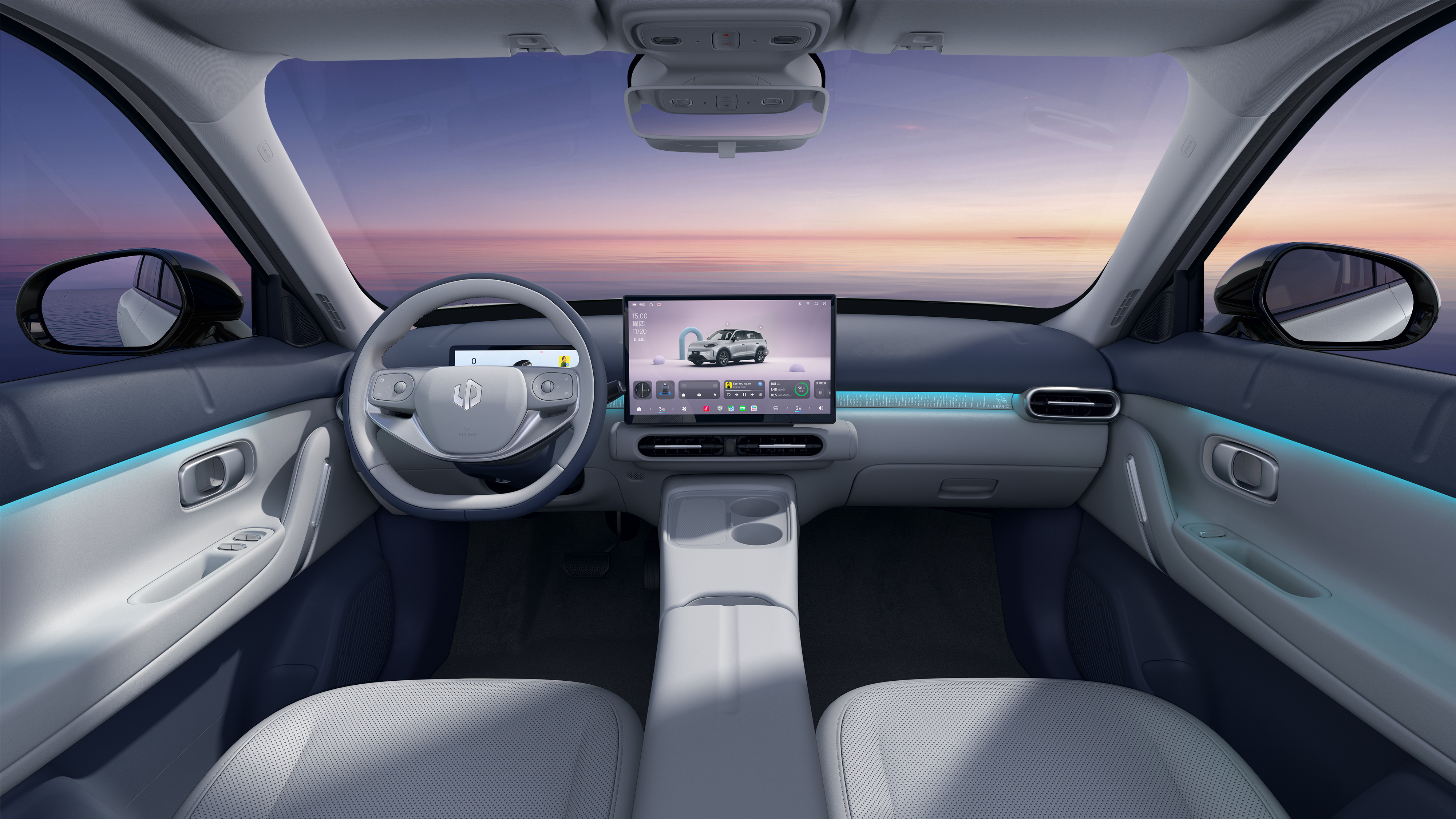 零跑A10的灵是样样都灵 零跑A10内饰首秀中控样式和之前的车型有些细微区别整体