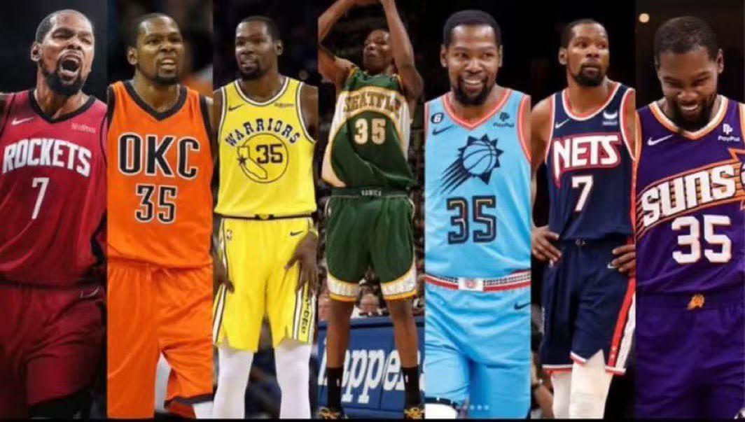 十年5队，“最强雇佣兵”非杜兰特莫属！
纵观整个NBA历史，很少有杜兰特这样级别