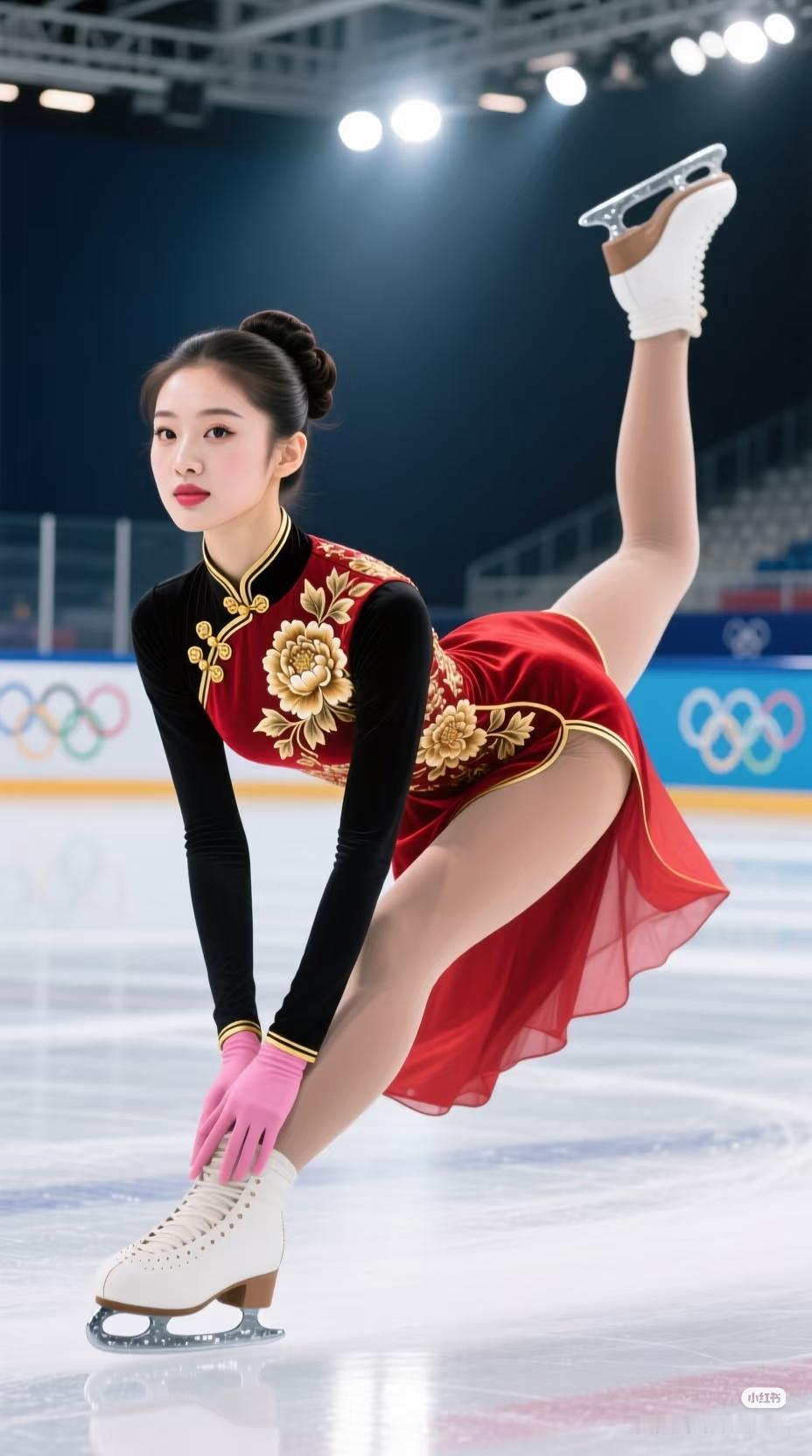 冰面上的国风舞者，以旗袍为裳，以冰刀为笔，在奥运赛场的光影里，将东方美学与花滑技