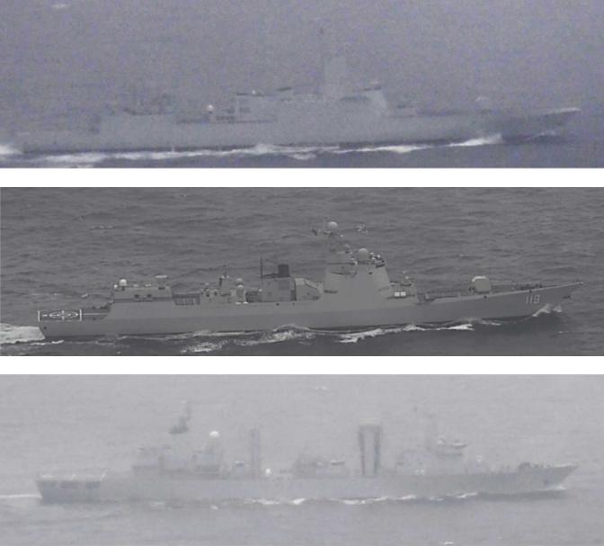 中国海军055万吨大驱编队进入日本海！2026年3月31日，日本方面发布消息，3