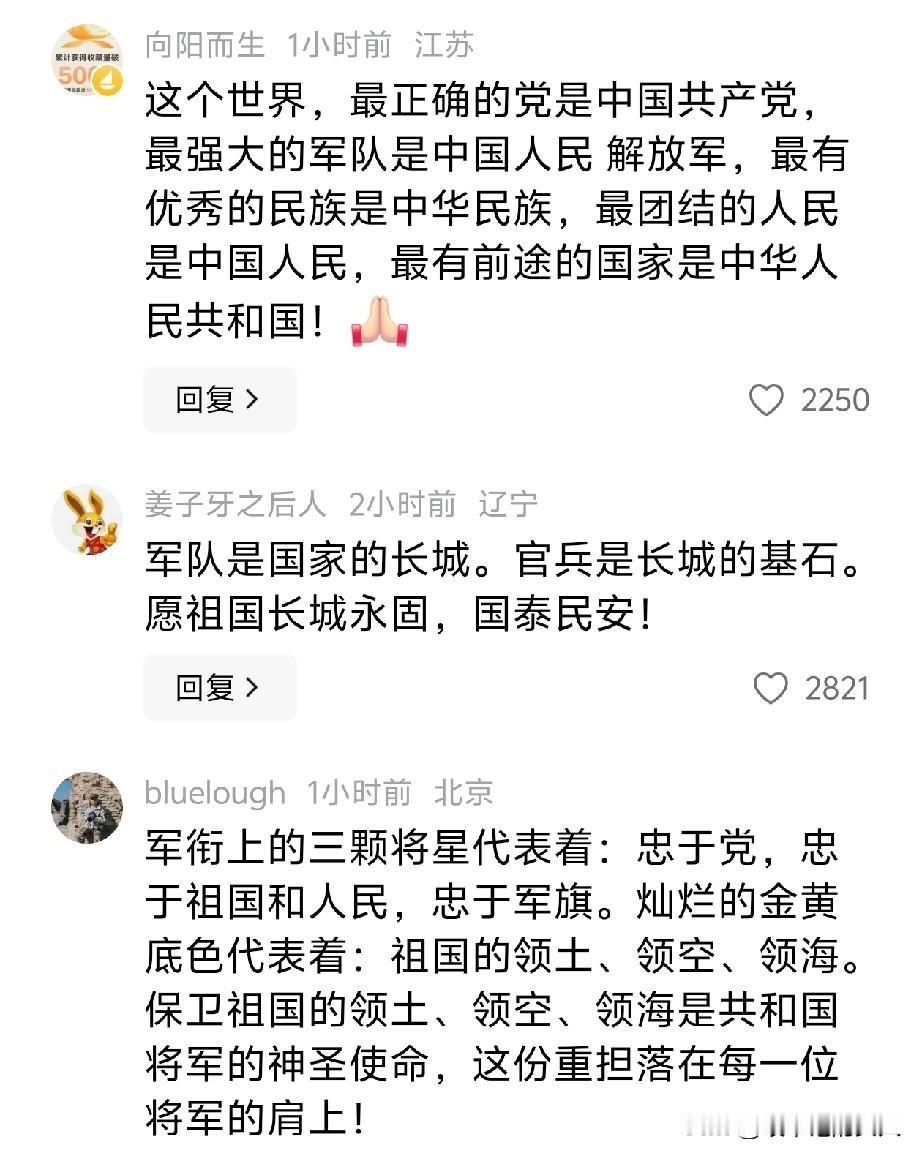 其他我不说，我光看看这网友的评论，我都有一种油然而生的自豪感，我认为这些网友的心