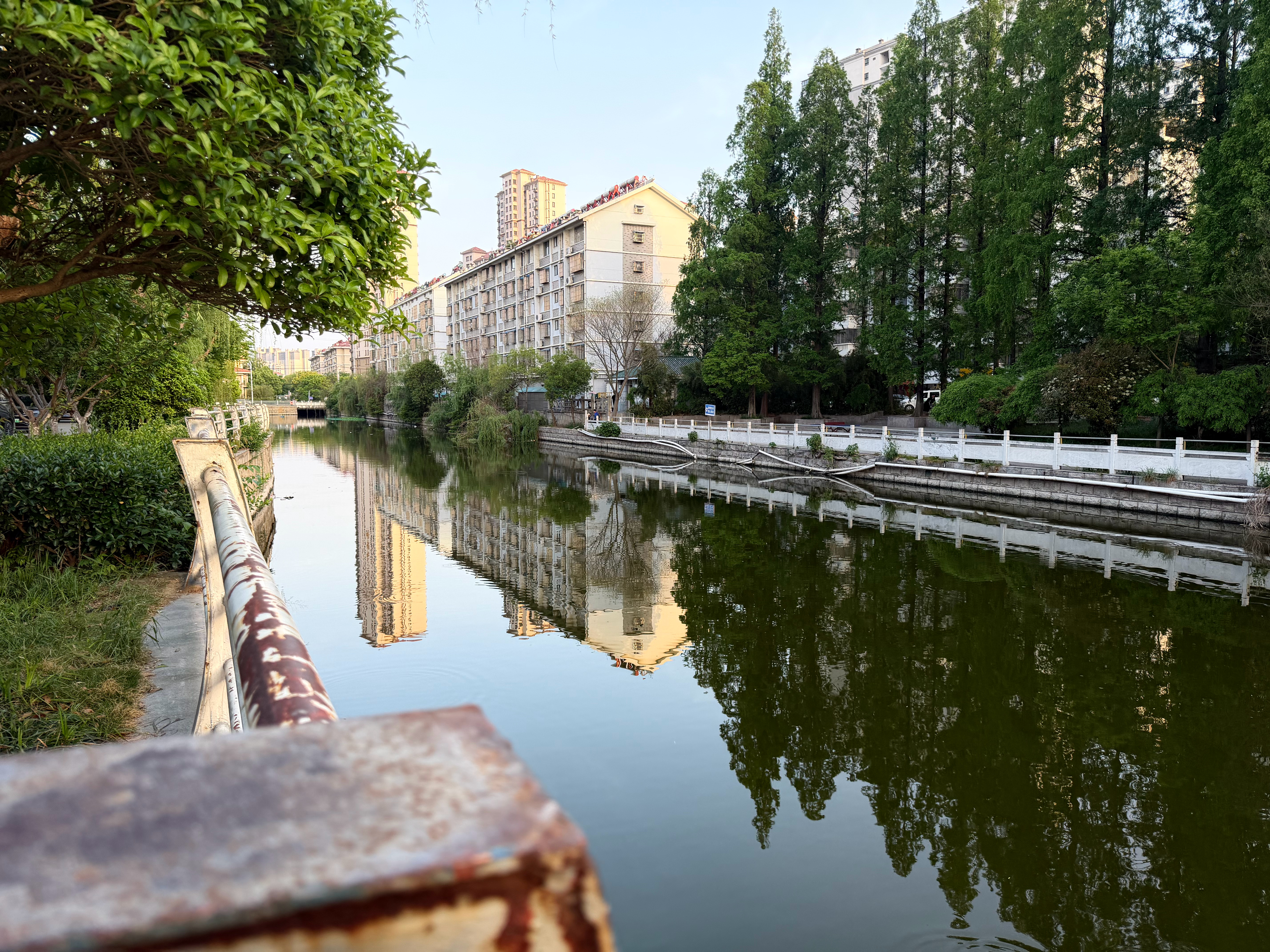 周日和周六可以早下班，大家周日愉快工作室的商业园区开始漂亮起来了，漂亮的湖，漂亮