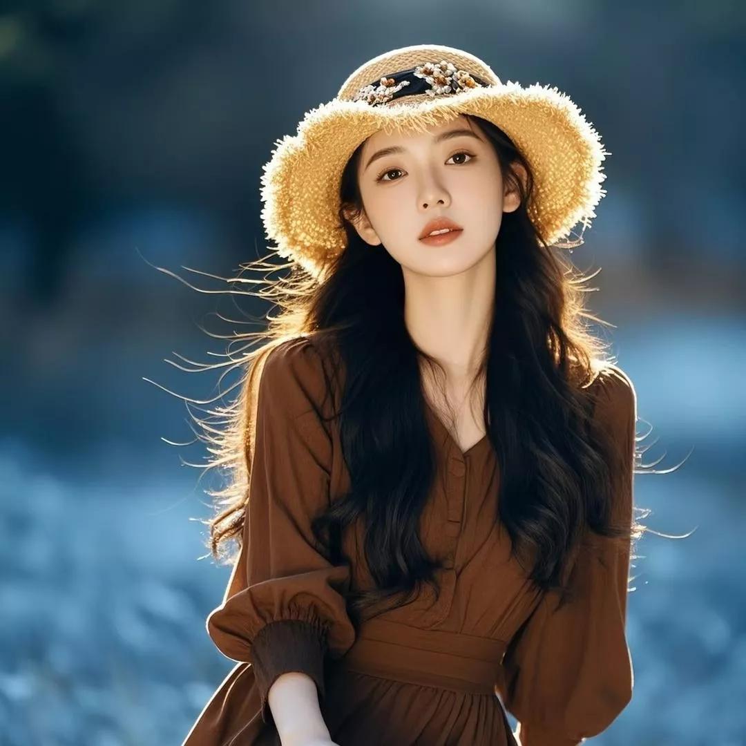 夏日田园风，温柔阳光下的美丽少女。自然清新美少女 阳光白裙少女 自然甜系少女 秋