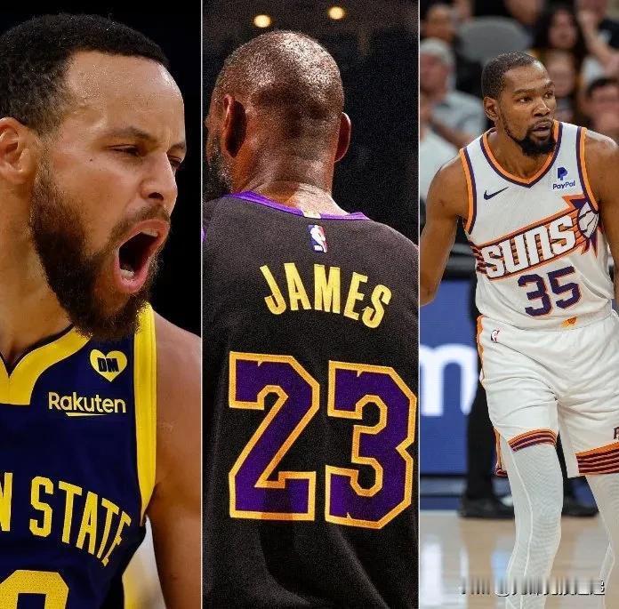 勒布朗·詹姆斯（39岁）、斯蒂芬·库里（36岁）和凯文·杜兰特（35岁）本赛季都