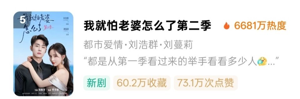 昨天上新几部剧首日热度:怕老婆2  （6681）潮夜不眠 6609春和景明634