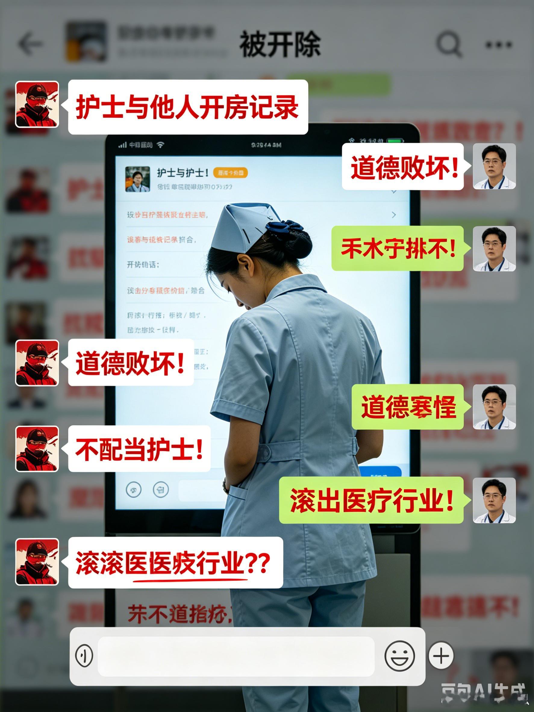 被开除护士遭举报开房聊天记录曝光 广西贺州一工作近12年的女护士，因匿名举报人提