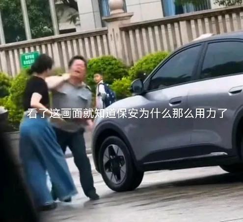 女子脚踹保安遭扇耳光后续来了，已定性双方均有过错，涉事保安已被停职，女车主经医院