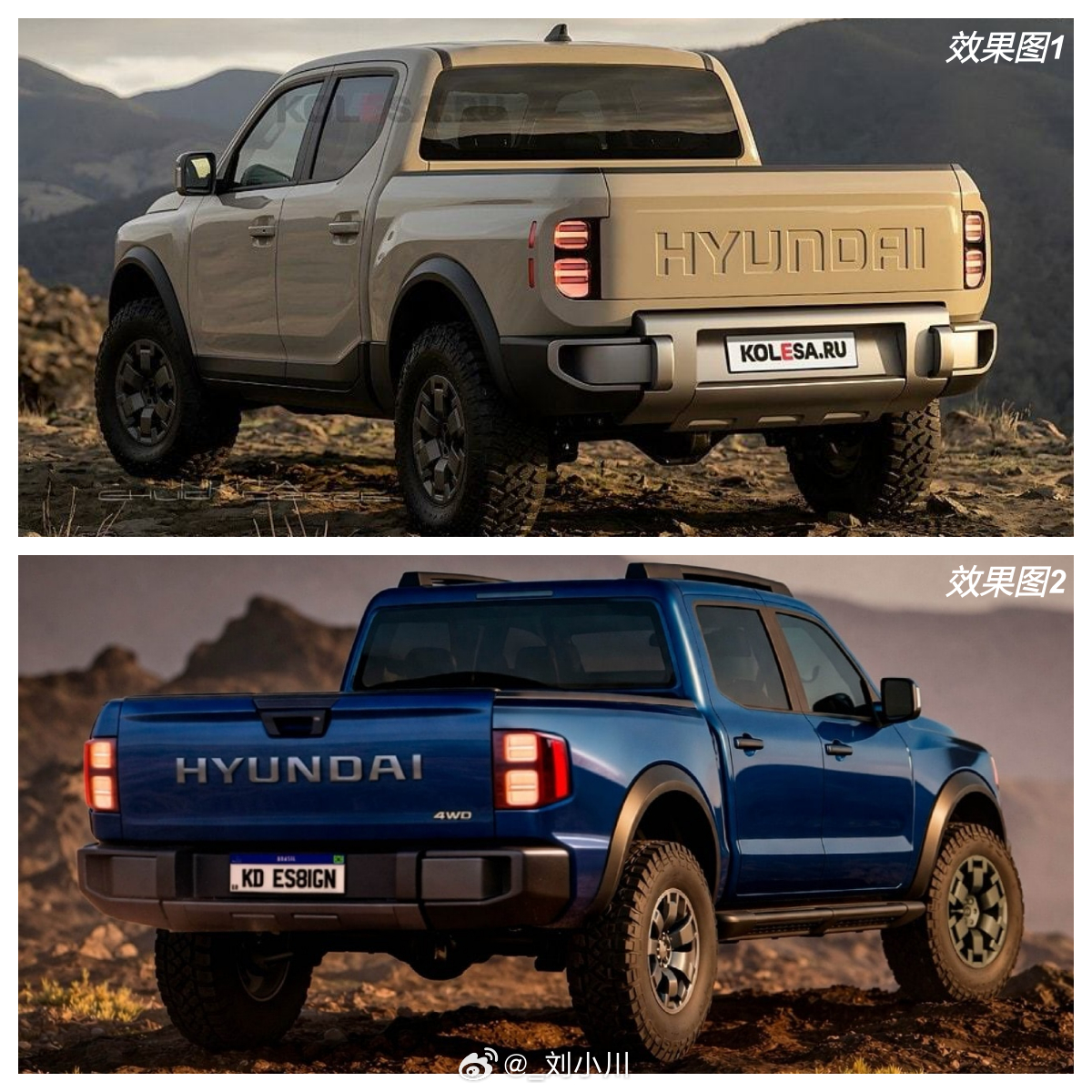 全新现代Boulder皮卡版效果图 现代汽车将针对美国市场推出中型皮卡，刚发布的