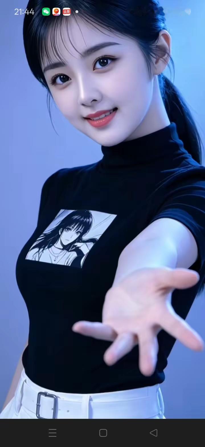 这位小姐姐在比“V”手势。