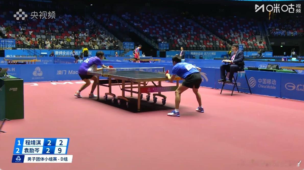 2025大湾区全运会男子团体D组福建1-3辽宁陈俊菘/郑培锋1-3袁励岑/徐海东