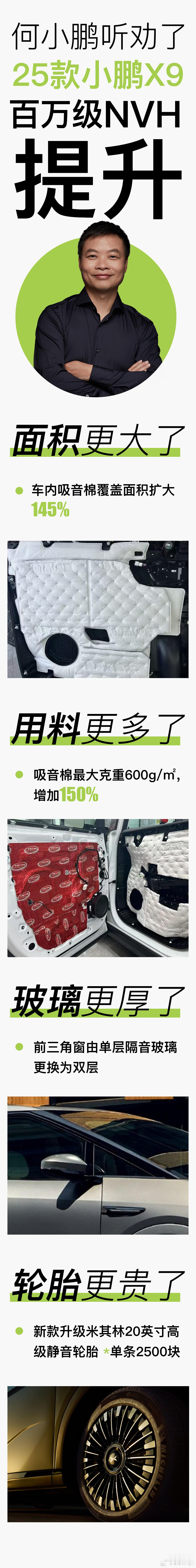 作为深度驾驶过新款小鹏X9的车主，我很负责任的和大家说，新款确实在NVH上卷的让