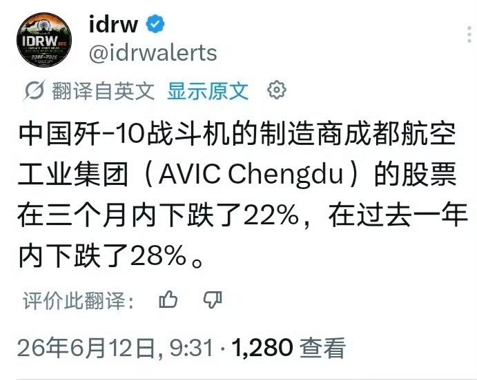 印度人在今天9点31分开盘时唱衰成飞股票……结果上午10点多，成飞股票上涨12%