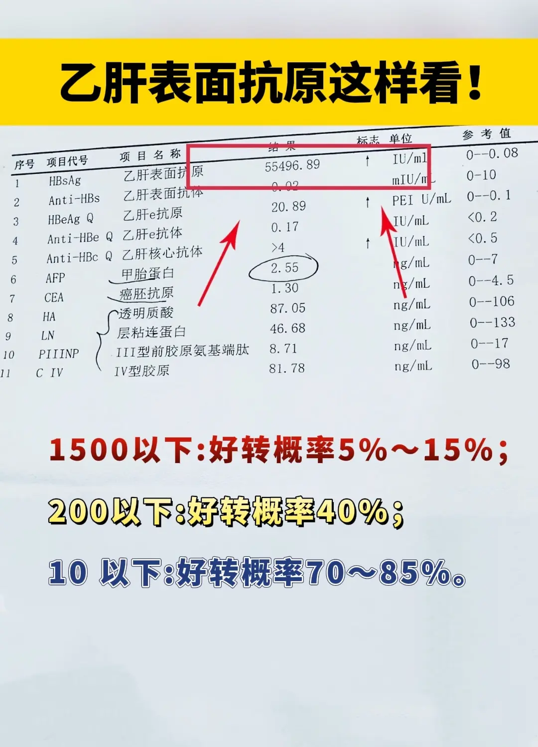 表面抗原这样看！数值越低转阴几率越大！大家最关心就是，乙肝到底能不能转...