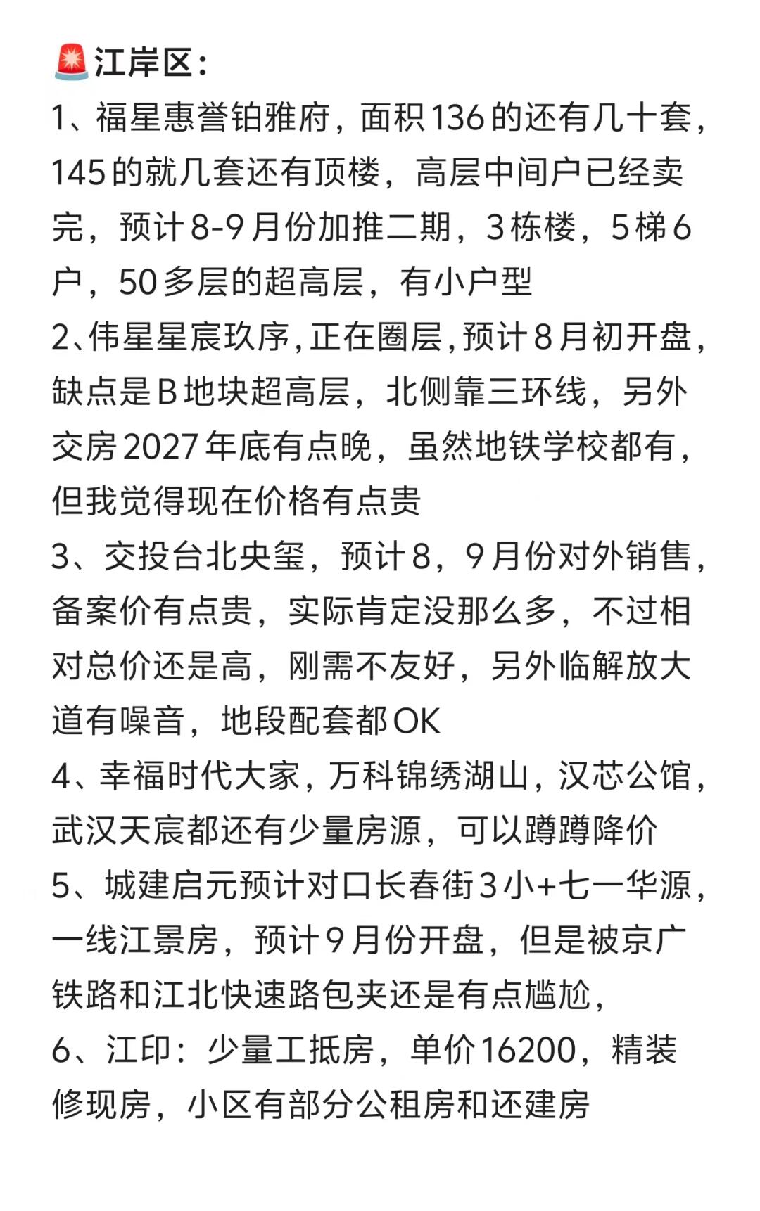 武汉新房‼️各板块热点楼盘及简单测评‼️