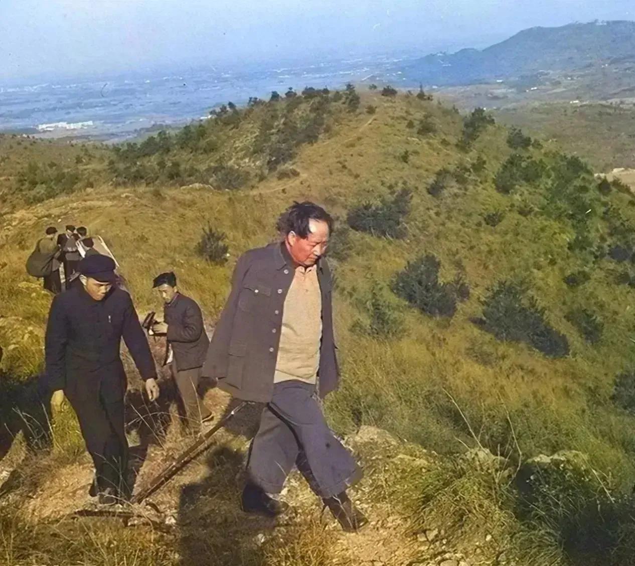 🙏请停留几秒，为伟人点个赞送朵花💐
《赞毛主席身强体健》
登上北高峰，
六十