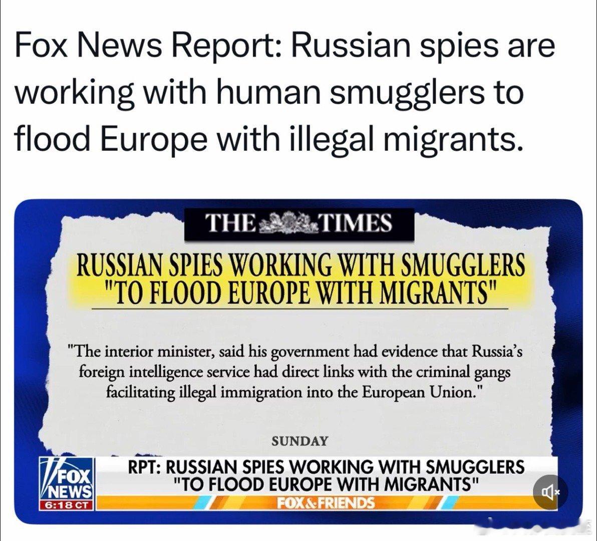 Fox News报道：英国🇬🇧政府有证据证明，俄罗斯🇷🇺情报部门直接与犯