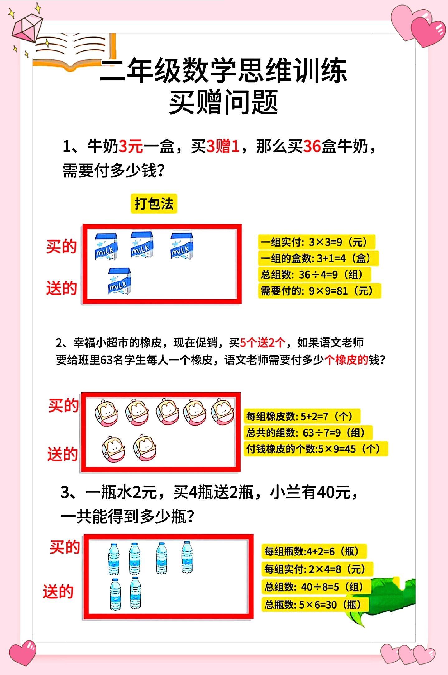 二年级下册数学重点知识归纳