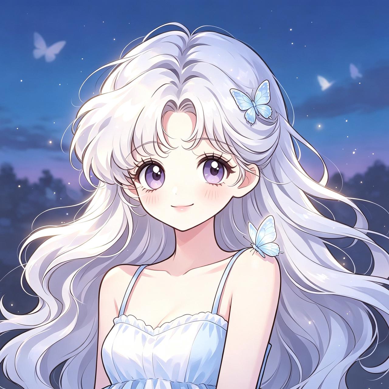 紫调星光俏皮女生头像