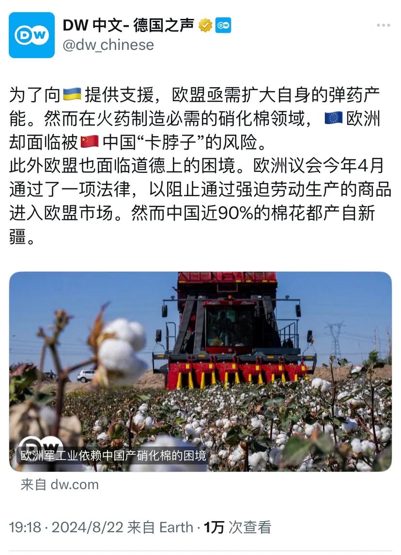 德国之声今晚报道：“为了向乌克兰提供支援，欧盟亟需扩大自身的弹药产能。然而在火药