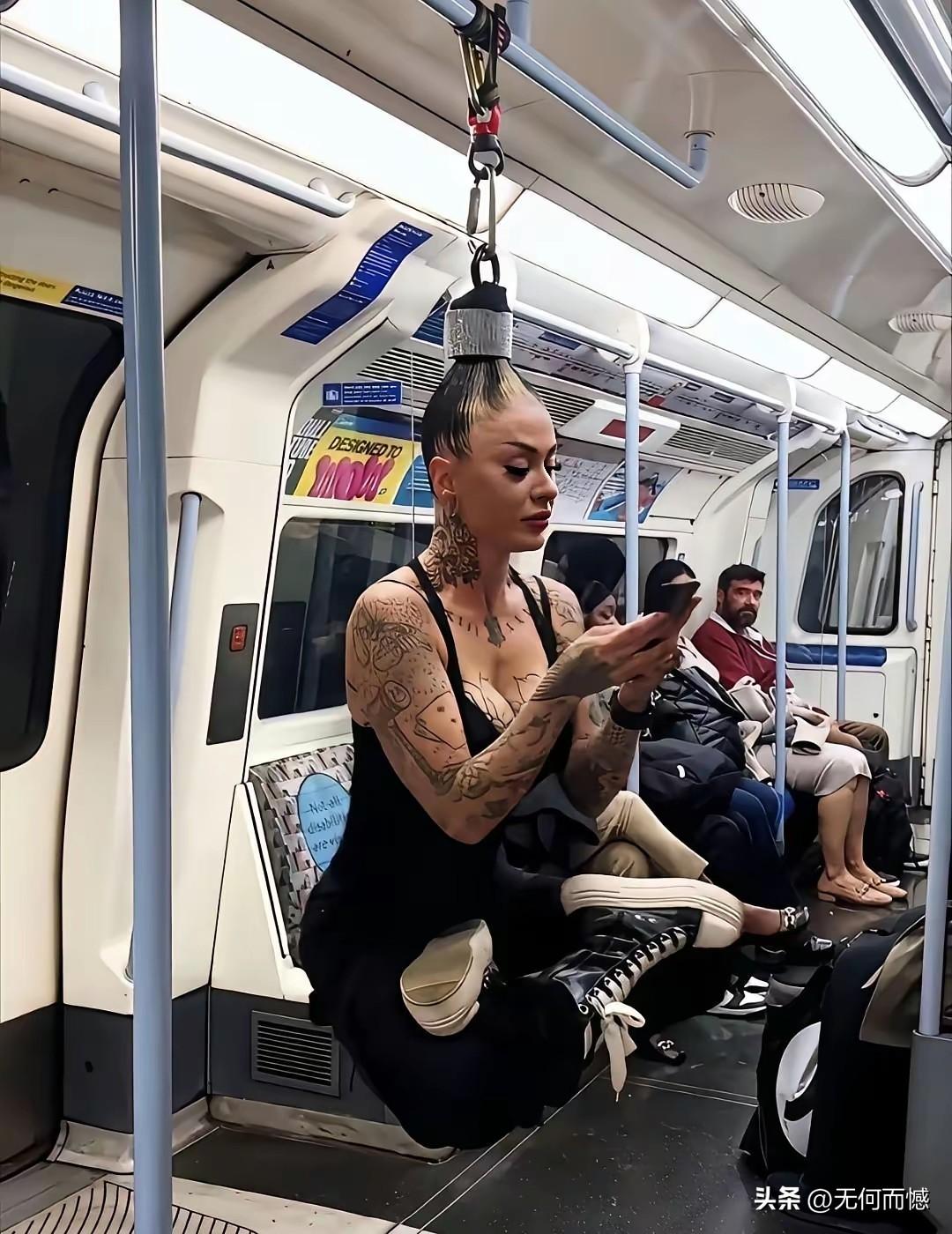 据说这是在美国的地铁上，所展现出来的众生相，给人带来很强的视觉冲击力，看起来非常