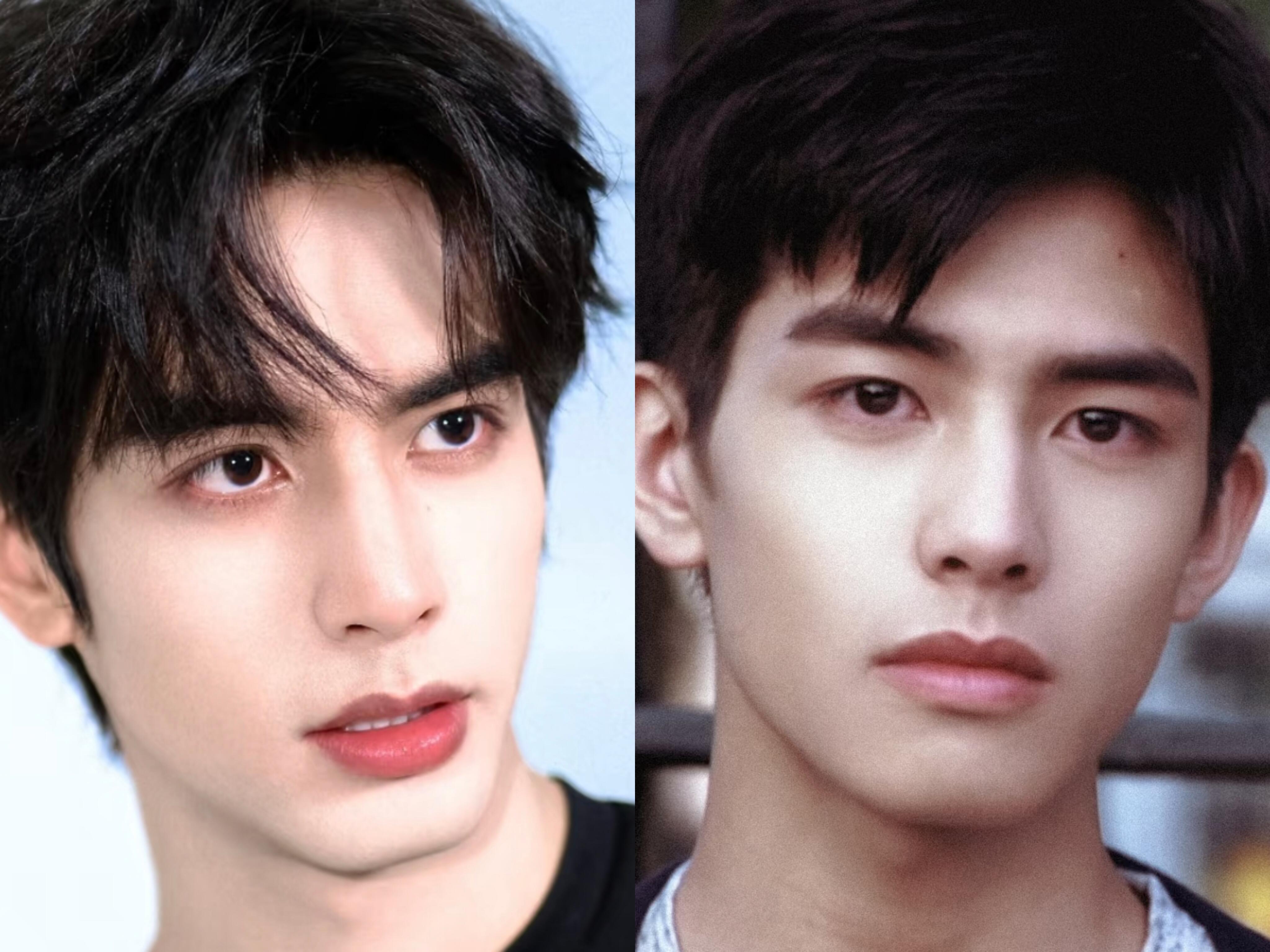 宋威龙五官变化。。。。。。感觉中庭变长了，脸型也棱角分明，眼睛也变大变双了，更加