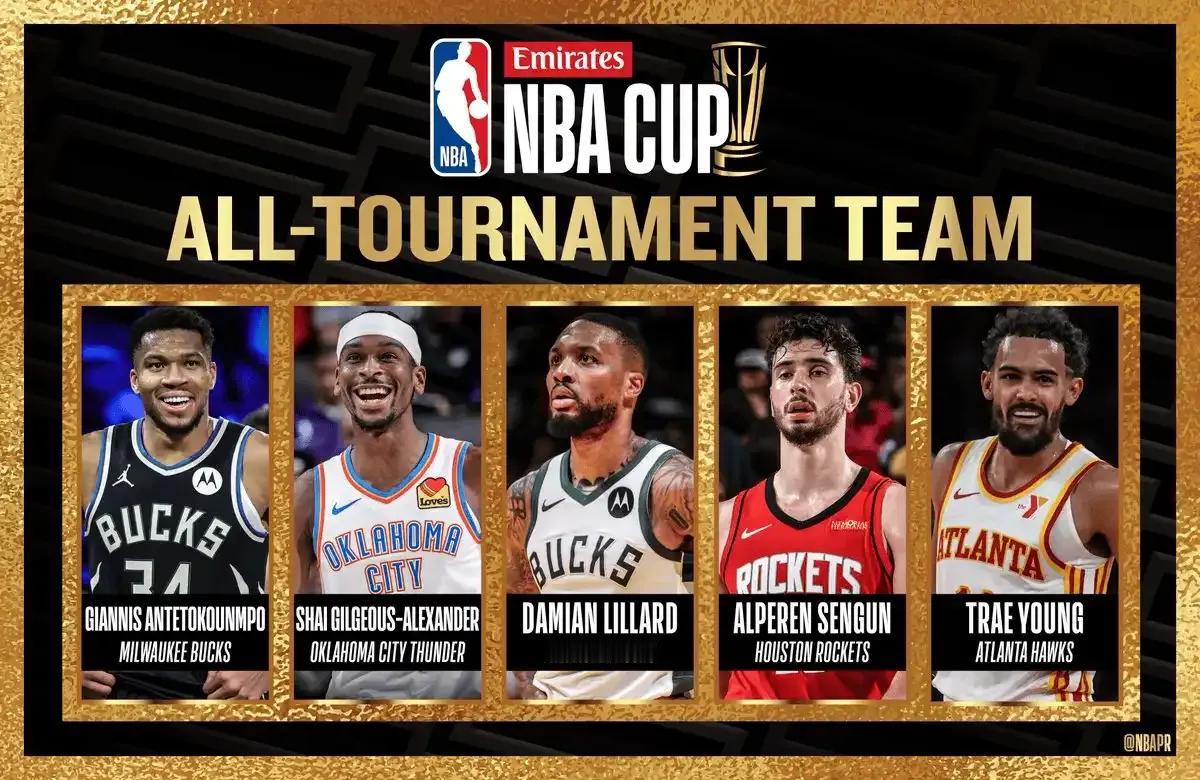 NBA杯最佳阵容出炉，有人说申京应该给哈腾让位，理由如下：哈腾是雷霆唯一内线，哈