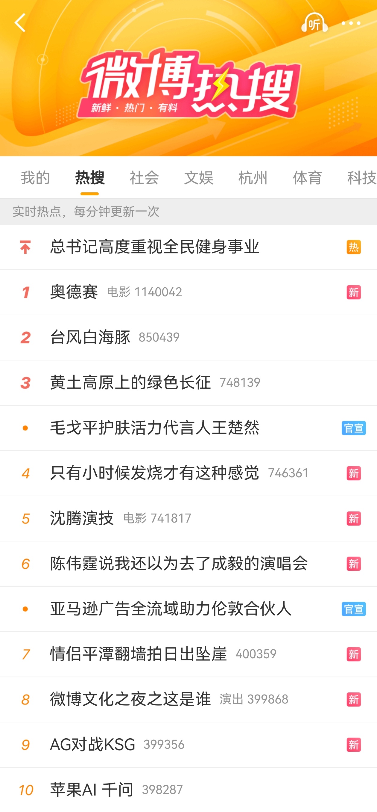 奥德赛 热搜登顶。 
