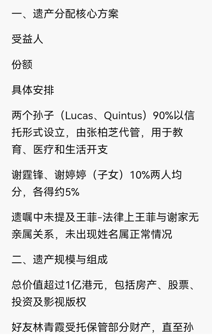 看了谢贤的遗产分配方案，
似乎有点理解了为什么那么多人都想要生儿子，不仅男的想，