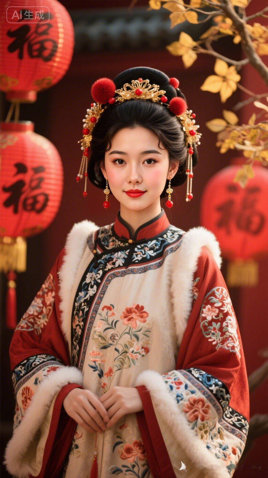 这姑娘打扮得真像古装剧里的美人。