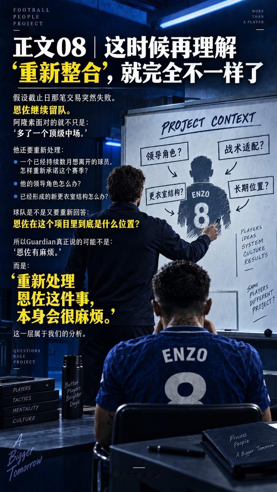 《卫报》最新披露，切尔西最终放走恩佐·费尔南德斯，原因可能不止是1.25亿镑的交