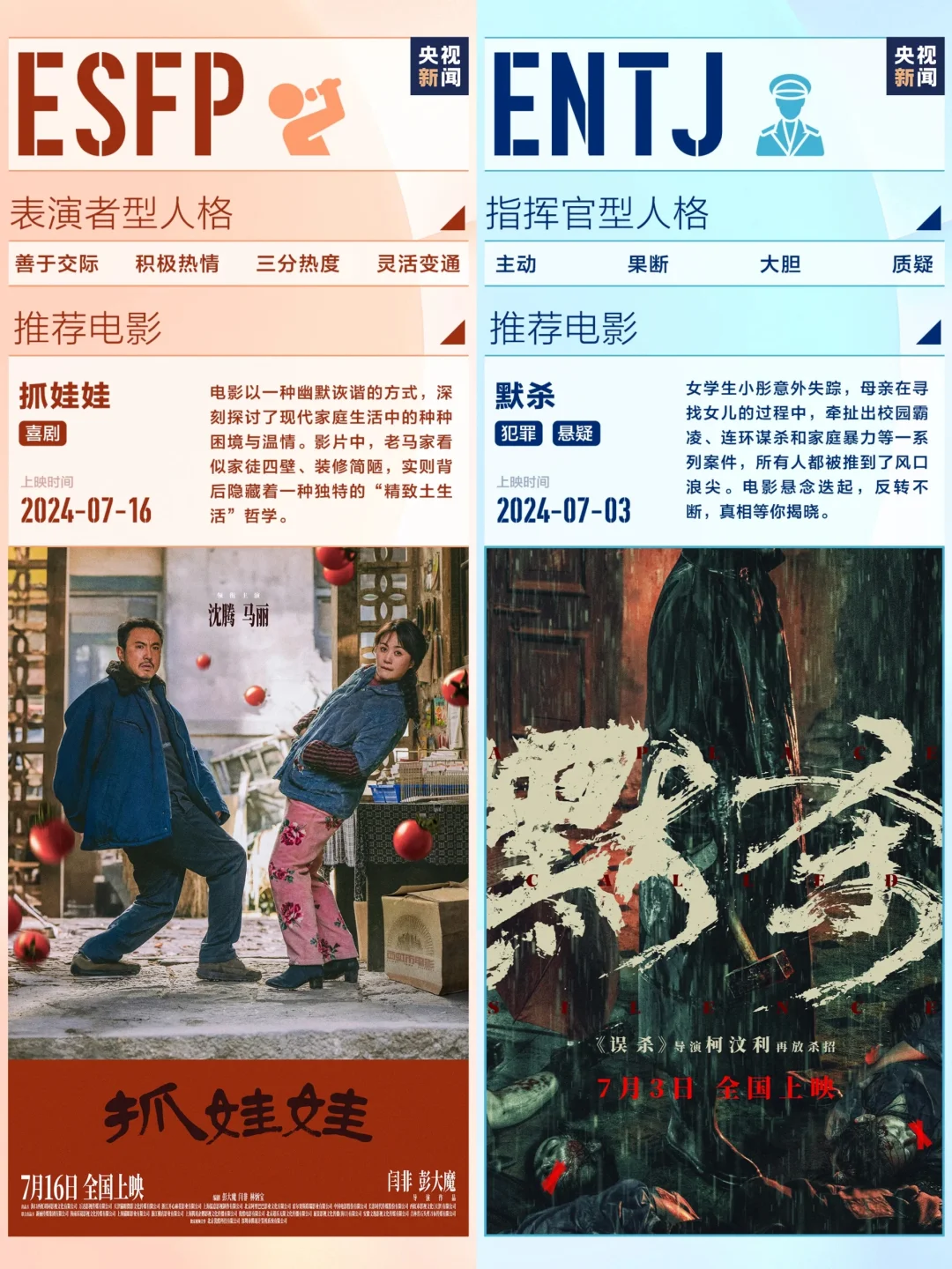 央妈推荐⚠️MBTI16型人格适合的暑期电影✔