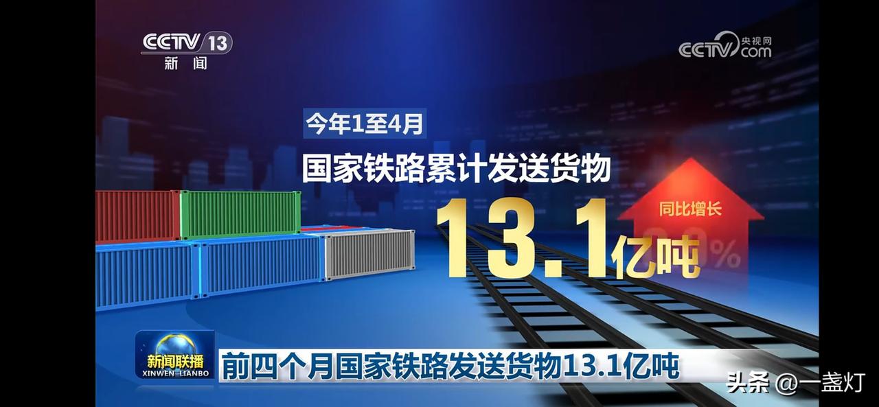 1-4月全国铁路累计发送货物13.1亿吨，同比增长0.6%，助力经济腾飞！🚂?