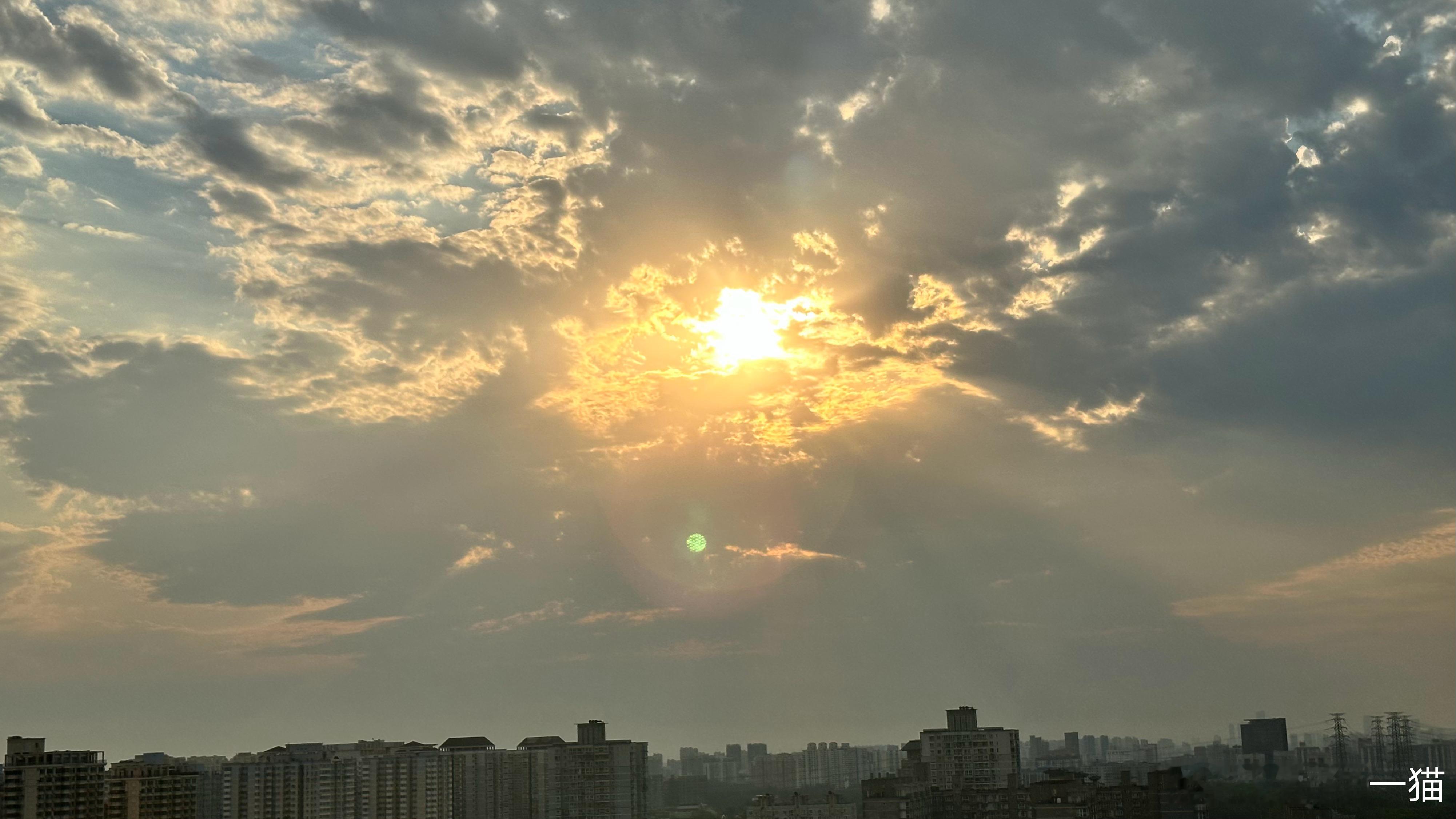 6:01 窗外日光弹指过，席间花影坐前移。与火星第一猫一起早起看日出