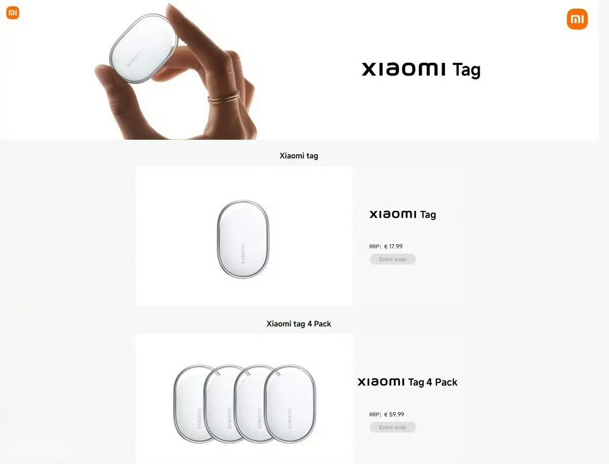【消息称小米 Xiaomi Tag 追踪器将推出国行版本，欧洲单个售 17.99