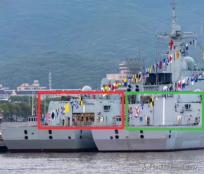 158宿州舰与厦门舰停泊在一起，这是新款与旧款的052D型驱逐舰，停泊在一起！
