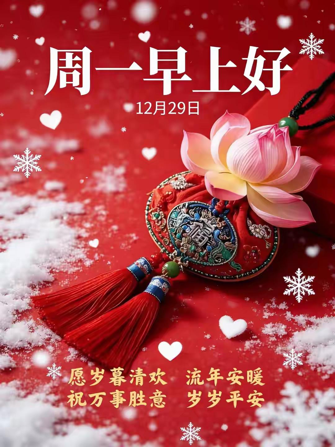 今天是12月29日星期一，2025年已近尾声，这一年收获的是年龄，失去的是时间，