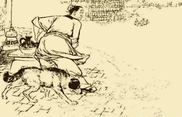 古时，一老汉见贼人打黑狗，心中突然想起什么，冲上前救下了黑狗，一年后，黑狗突然朝