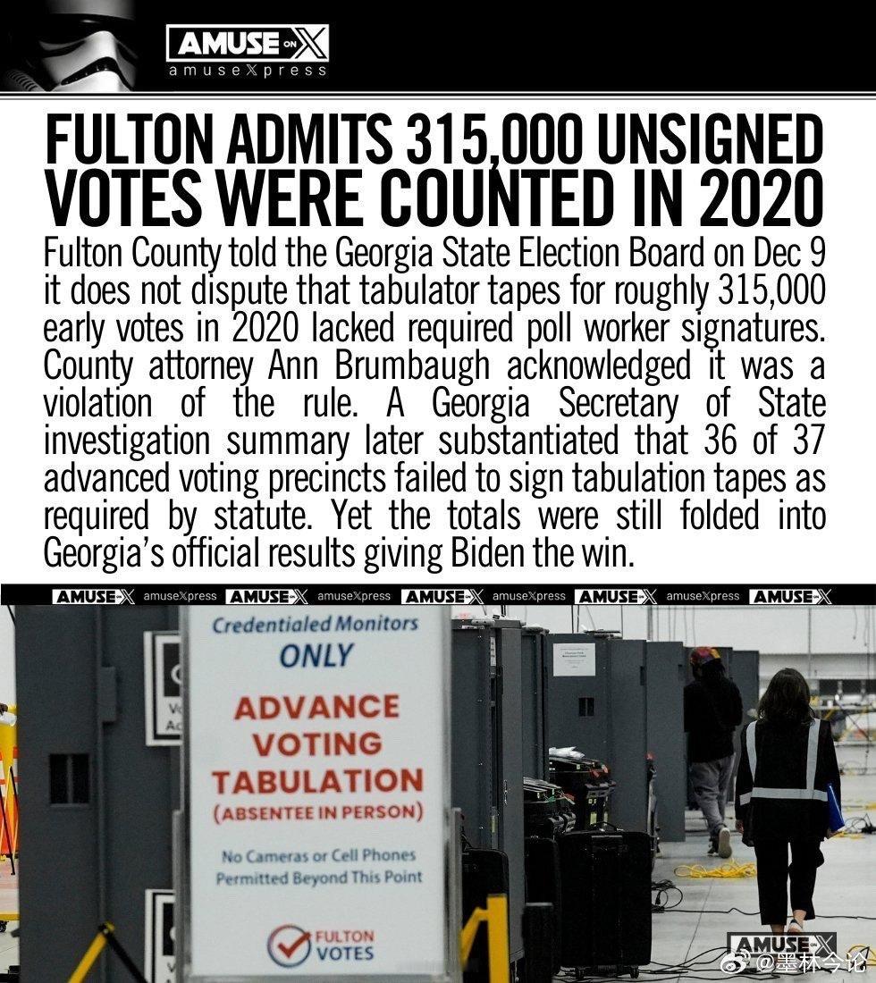 選舉公正性：富爾頓縣告訴喬治亞州選舉委員會，他們不否認 2020 年有 315,