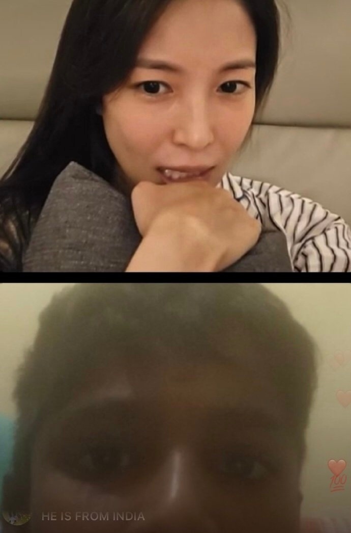 宝儿BoA在社交平台直播，与粉丝连线沟通。一男子连上线后做了一些不雅手势，但宝儿