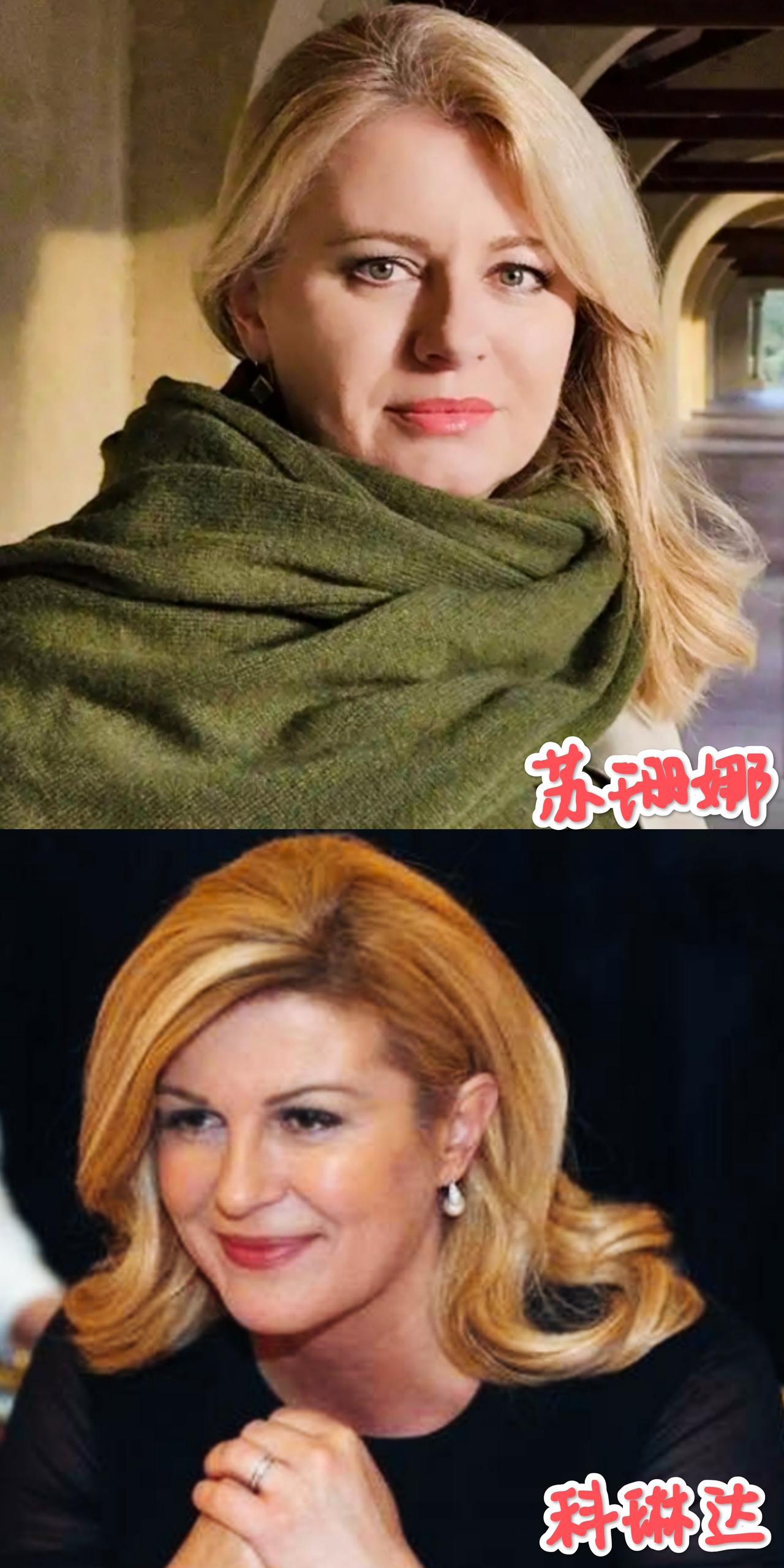 斯洛伐克前总统苏珊娜和克罗地亚前总统科琳达，颜值都非常漂亮！
苏珊娜和科琳达两人